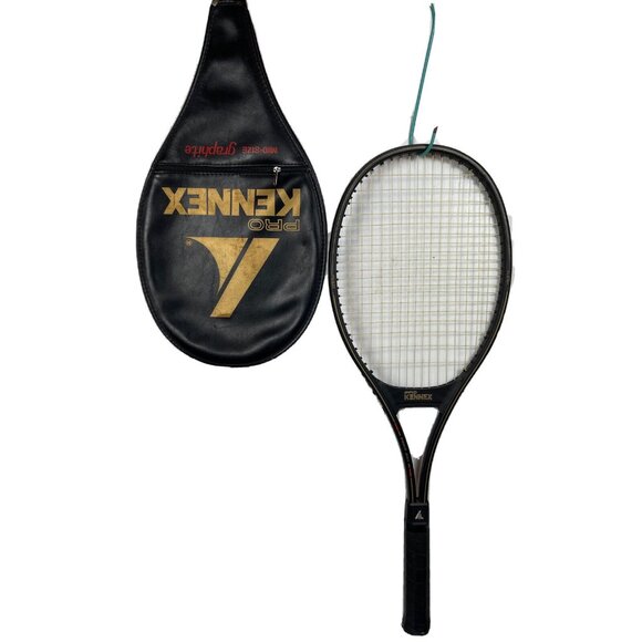 Pro Kennex Black Ace Glass Tennis  Racket W/ Cover Mid Size Graphite 4.5 Grip - Picture 1 of 8